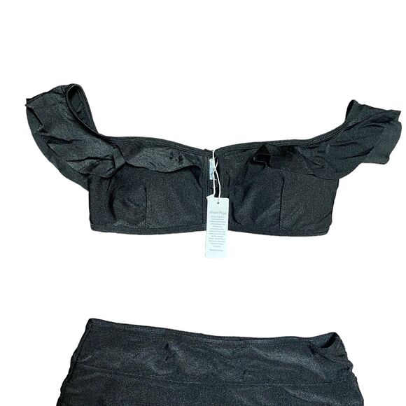 Swimsuit Verano Playa Small Black Bikini High Waist With Tags - Picture 3 of 7